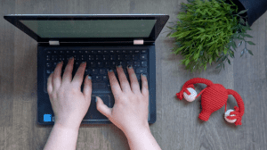 hands typing on a computer 
