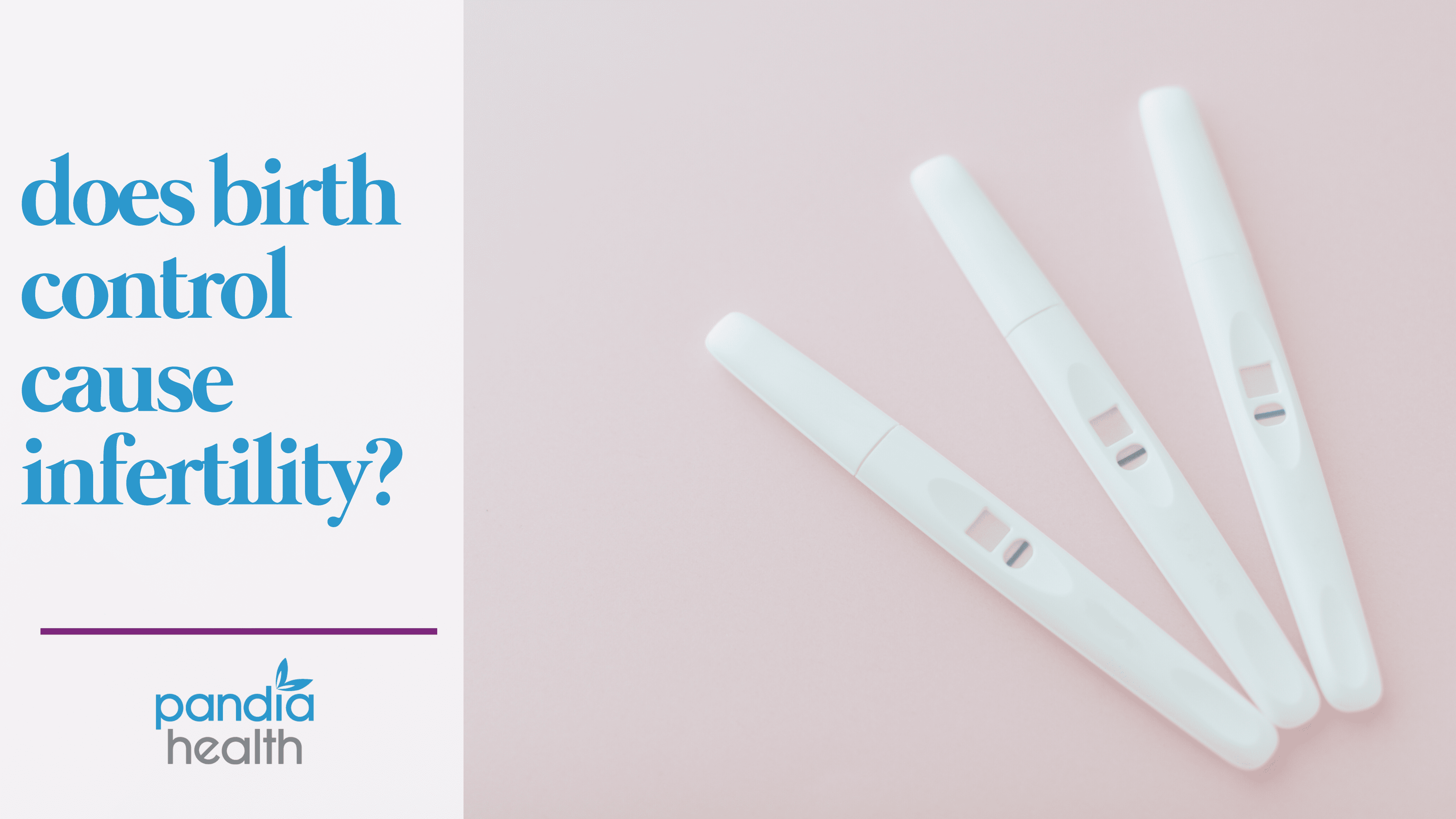 three pregnancy tests fanned out on a pink background