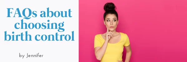 FAQs about choosing birth control, woman with bun looking confused