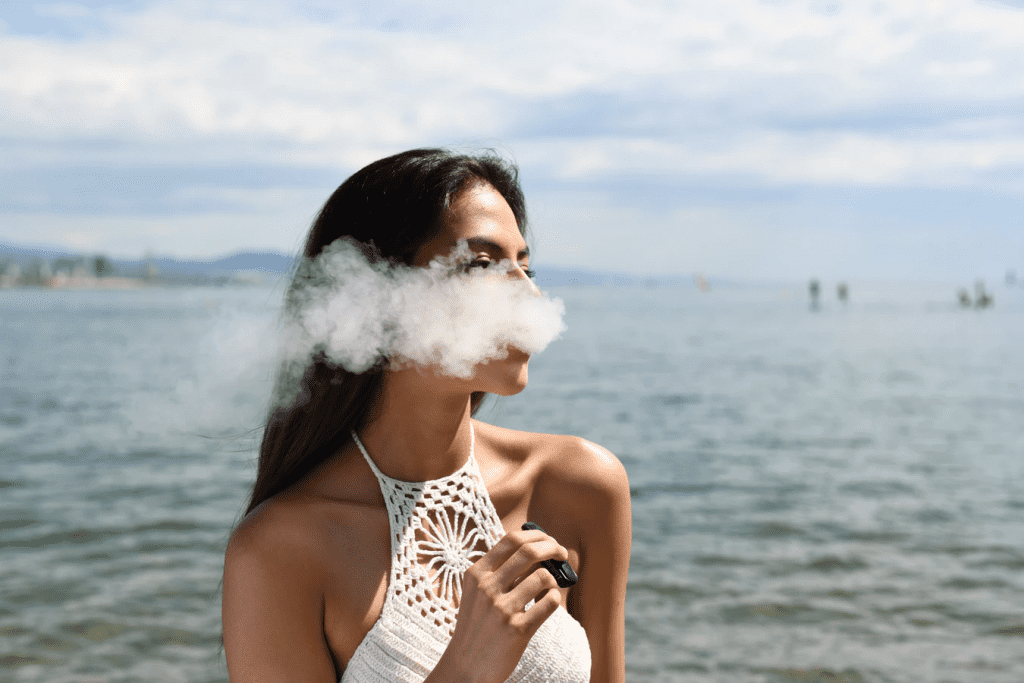 woman vaping