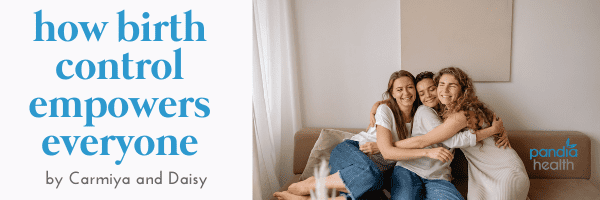 three teenage girls sitting on a brown couch hugging and smiling