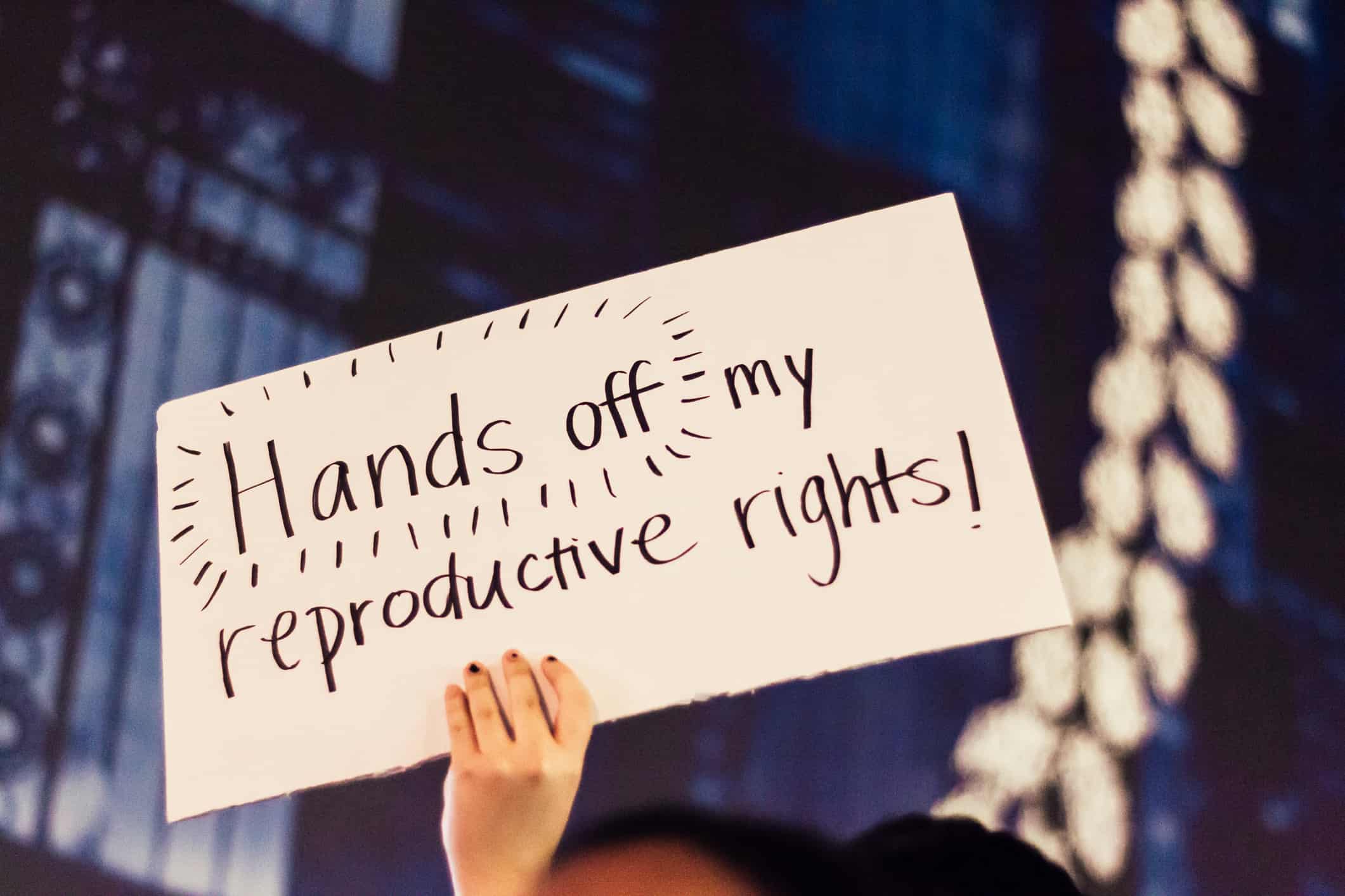 Protesters during a march for women's right for reproductive rights