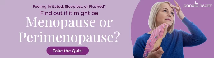 Find out if it might be perimenopause or menopause quiz. Woman using hand fan
