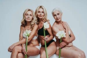 Beautiful older women posing in a beauty photo session.