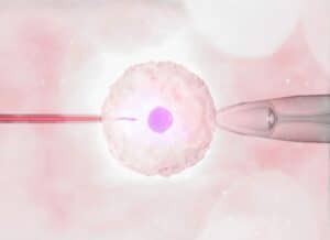 Assisted Reproductive Technology. Egg being fertilized by assisted reproductive technology